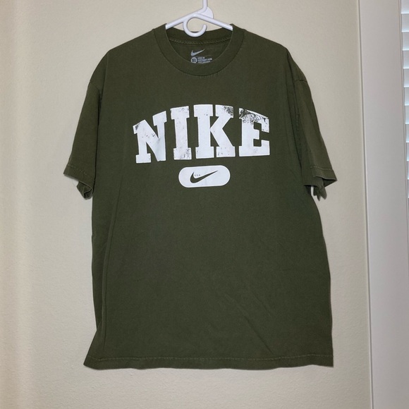 black and olive green nike shirt
